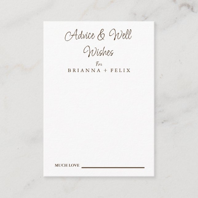 Caligrafia Boas Desejos e Cartão de Aconselhamento (Frente)