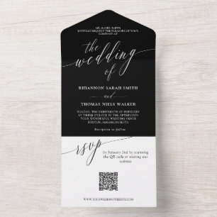 Caligrafia Branca Negra Caligrafia Casamento QR RS