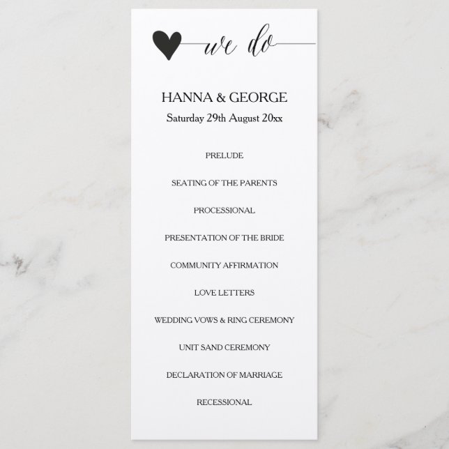 Caligrafia cardíaca do programa de casamento russo (Frente)