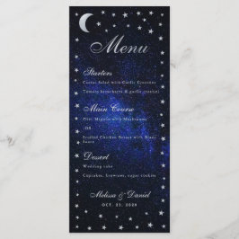 Caligrafia Celestial Menu Lua e Estrelas