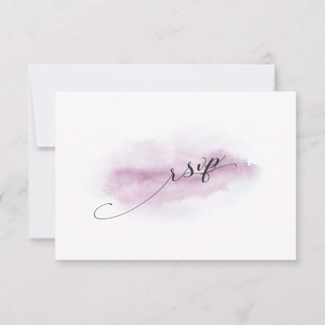 Caligrafia Chic Pink Watercolor Casamento RSVP (Frente)