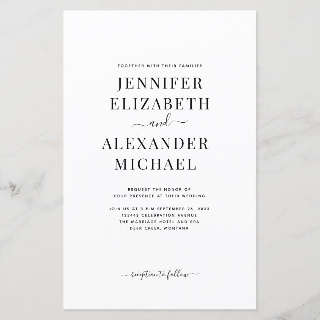 Caligrafia Chic Simples De Orçamento Tudo Em Um Ca (Frente)