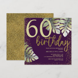 Caligrafia de Aniversário Elegante com Brilho Dour