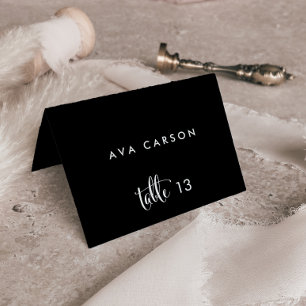 Caligrafia de Belle   Cartão de Escolta Preto