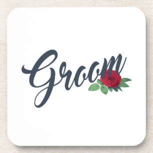 Caligrafia de Casamento Floral Simples Porta copo