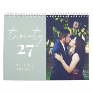 Caligrafia de Roteiro Calendário de Fotos Recém-Ca