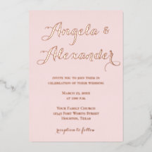 Caligrafia Decorativa Moderna Rosa Bege Casamento
