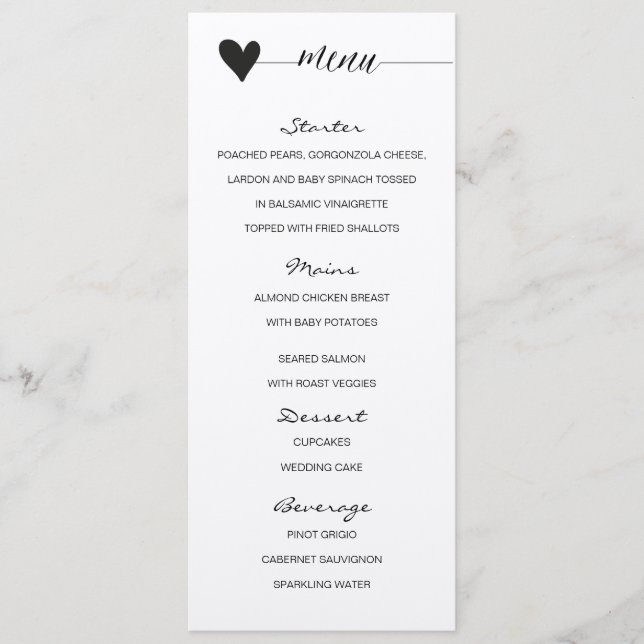 Caligrafia do Menu de Casamento Rustic kraft (Frente)