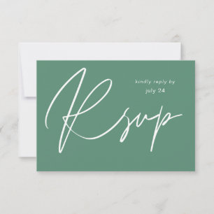 Caligrafia do MOD Verde Sage com placa RSVP de Ref