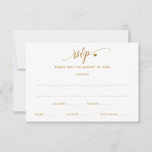 Caligrafia Dourada de Diversão de Casamento RSVP