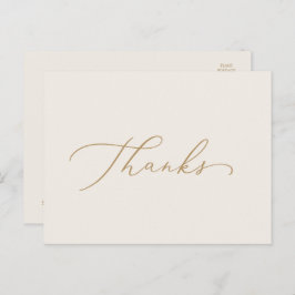 Caligrafia Dourada Delicada | Cartão postal para O