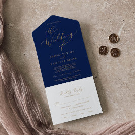 Caligrafia Dourada Delicada | Casamento Marinho