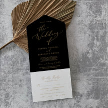 Caligrafia Dourada Delicada | Casamento Negro