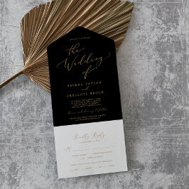 Caligrafia Dourada Delicada | Casamento Negro
