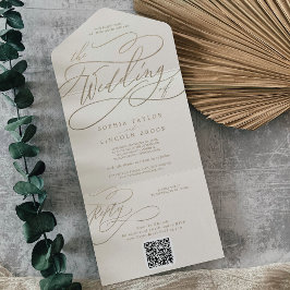 Caligrafia Dourada romântica | Casamento com códig