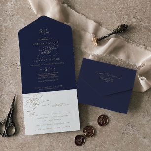 Caligrafia Dourada romântica   Marinho Casamento M