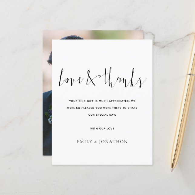 Caligrafia e Obrigados Fotografia Casamento (Frente/Verso In Situ)