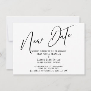 Caligrafia Elegante Nova Data Anúncio Simples