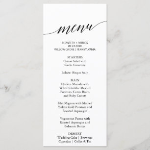 Caligrafia Elegante Placa do menu Janto Floral B