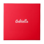 Caligrafia Elegante Red White Plain Nome Simples<br><div class="desc">Procurando uma bela caligrafia com uma letra estética? Este design simples e atraente é para você. Este produto impressiona imediatamente aqueles que o veem. A design fina e saborosa refletirá imediatamente a qualidade da sua relação e da sua família.</div>