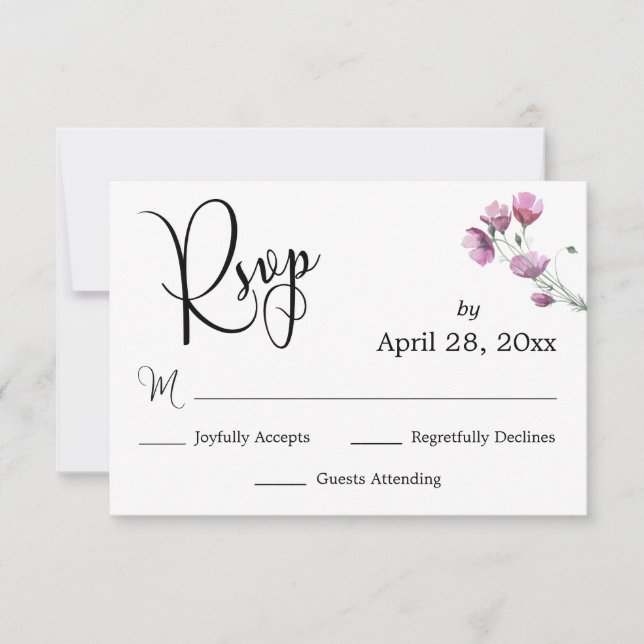 Caligrafia Elegante RSVP Watercolor (Frente)
