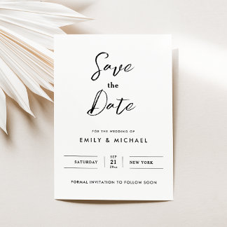 Caligrafia Elegante Salve o Cartão de Data