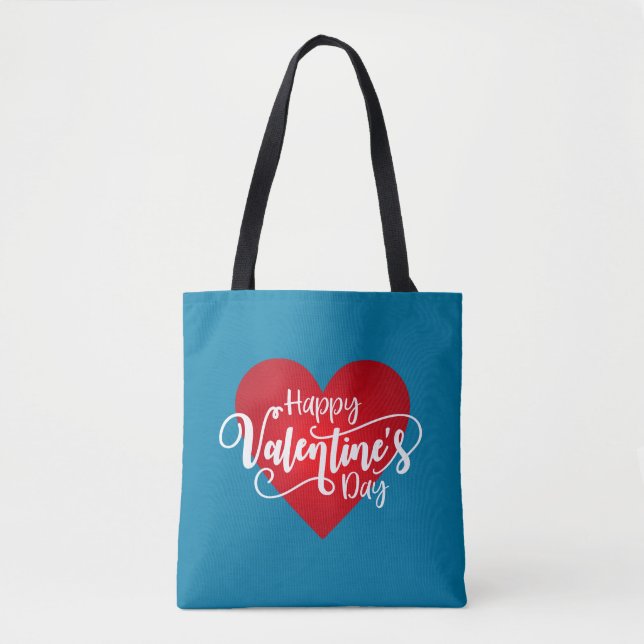 Caligrafia feliz dia de os namorados | Tote Bag (Frente)