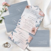Caligrafia Floral Dusty Blue ID771