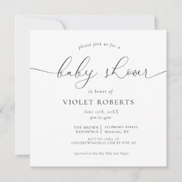 Caligrafia Gênero Convite Neutro ao Chá de fraldas