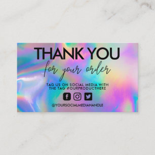 Caligrafia holográfica Obrigado Cartão de visita