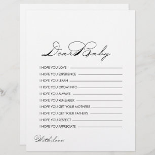 Caligrafia Minimalista Desejos para Bebê