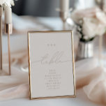 Caligrafia minimalista Número da Mesa Superior de<br><div class="desc">Design apresenta uma fonte manuscrita e um design minimalista moderno. Projetado para coordenar com a Coleção de Convite para Casamento "Glam Natural". Para alterar os detalhes, clique em "Personalizar este modelo", "Detalhes". Para mover o texto ou alterar o tamanho, a fonte ou a cor, clique em "Editar usando a Ferramenta...</div>