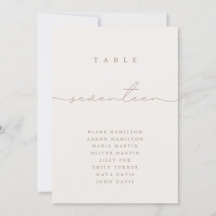 Caligrafia minimalista Número da Tabela de marfim