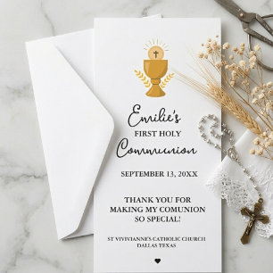 Caligrafia Minimalista Primeira Comunhão Católica 