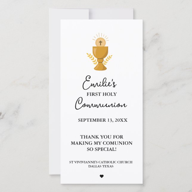 Caligrafia Minimalista Primeira Comunhão Oratória (Frente)