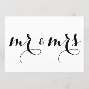 Caligrafia Moderna   Cartão de Sinal de Casamento 