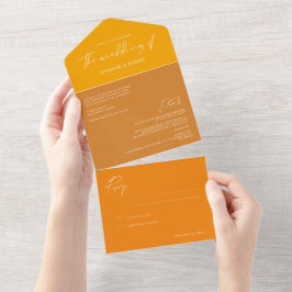 Caligrafia Moderna Ochre Casamento Dourado Amarelo