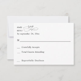 Caligrafia Moderna Preta e Branca 3 sem RSVP de Re