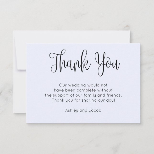 Caligrafia moderna. Simples cartão de agradeciment (Frente)