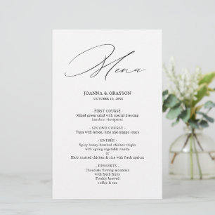 Caligrafia Negra Moderna Casamento Minimalista Sim