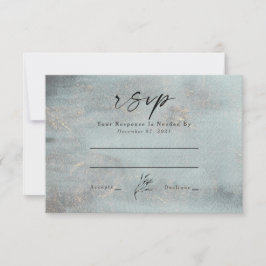 Caligrafia Oceânica Teal Aquarela Casamento RSVP