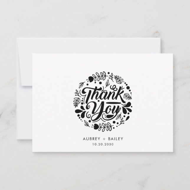Caligrafia Personalizada Agradecimento Casamento (Frente)