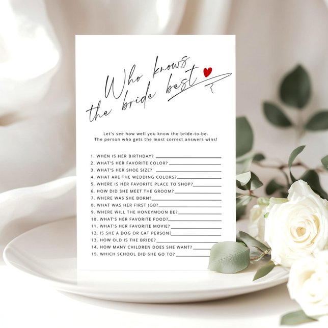 Caligrafia Quem conhece a noiva melhor jogo noiva (Criador carregado)