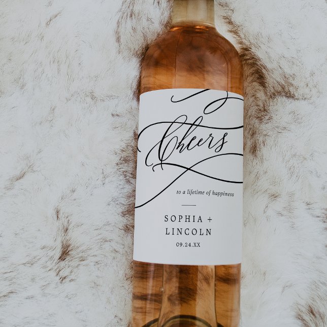 Caligrafia romântica aplaude rótulos de vinho (Criador carregado)