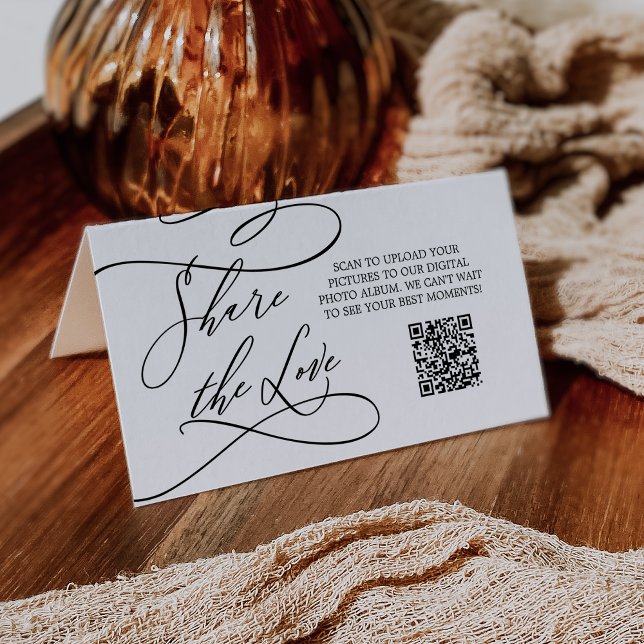 Caligrafia romântica Compartilha Cartão de Mesa de (Criador carregado)