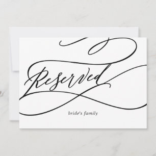 Caligrafia romântica Flourish Reserved Sign
