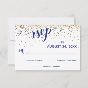 Caligrafia RSVP de marinhos com Corações, Confetti