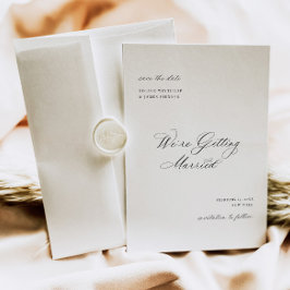 Caligrafia Salve o Anúncio de Casamento de Data