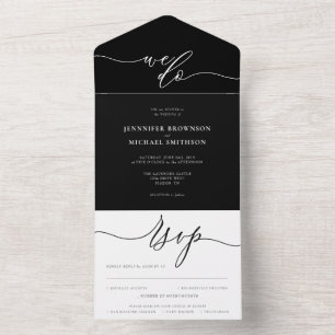 Caligrafia Simples Casamento Preto e Branco