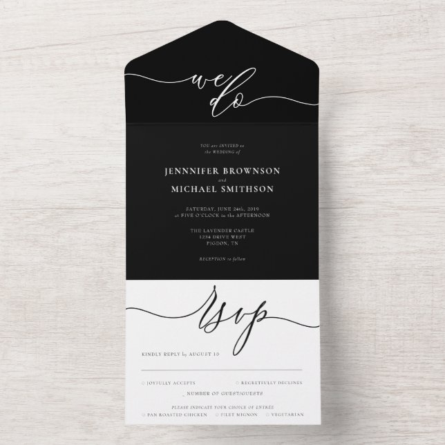 Caligrafia Simples Casamento Preto e Branco (Interno)